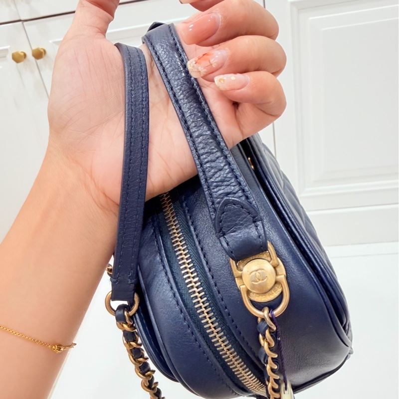 CHANEL 香奈兒 VANITY TOP 深藍 藏藍 相機包 斜背包 肩背包 手提包 側背包 鏈條包-22
