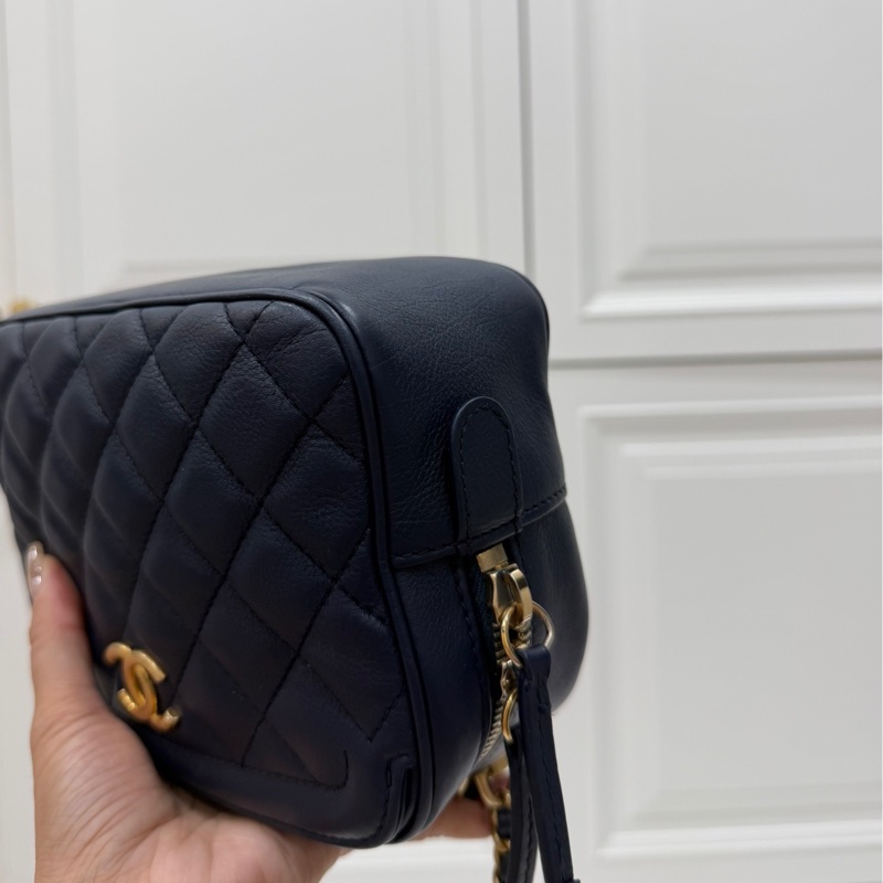 CHANEL 香奈兒 VANITY TOP 深藍 藏藍 相機包 斜背包 肩背包 手提包 側背包 鏈條包-24