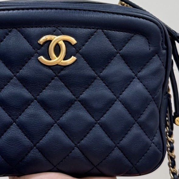 CHANEL 香奈兒 VANITY TOP 深藍 藏藍 相機包 斜背包 肩背包 手提包 側背包 鏈條包-26