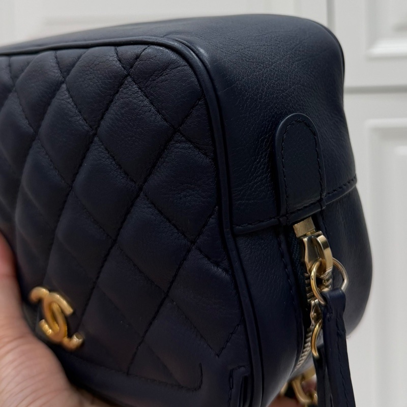 CHANEL 香奈兒 VANITY TOP 深藍 藏藍 相機包 斜背包 肩背包 手提包 側背包 鏈條包-32