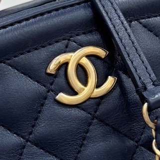 CHANEL 香奈兒 VANITY TOP 深藍 藏藍 相機包 斜背包 肩背包 手提包 側背包 鏈條包-37