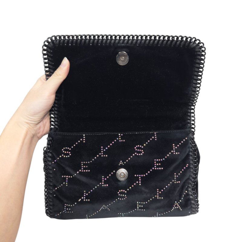 STELLA MCCARTNEY 水鑽 黑色 鏈條包-15