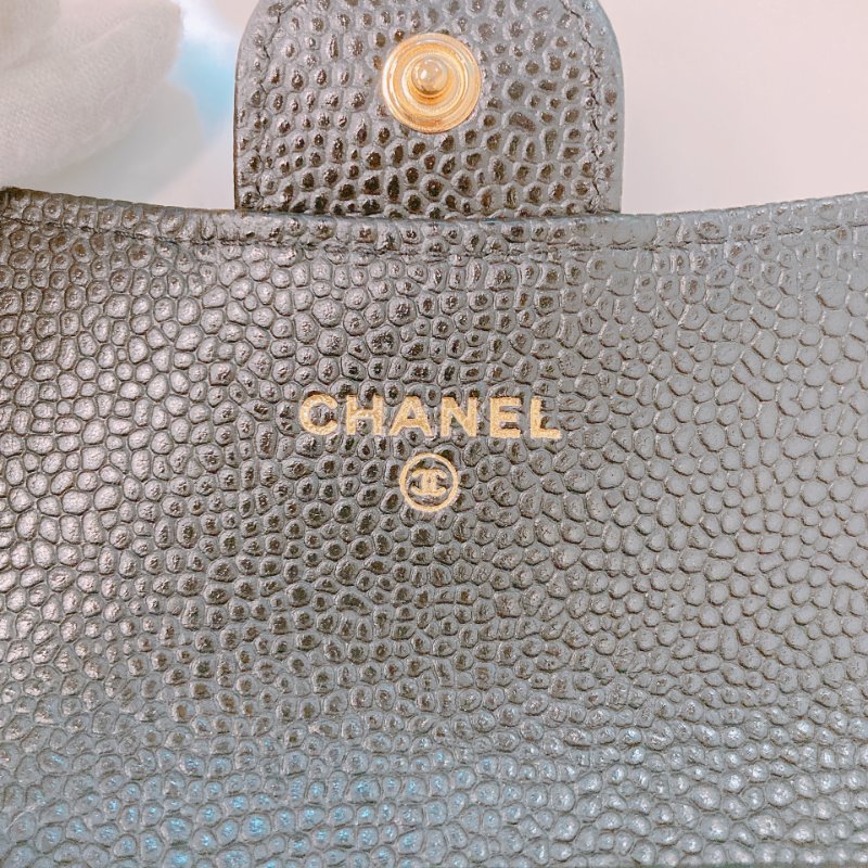 MS0365 Chanel 香奈兒 經典 卡包 零錢包 魚子醬 牛皮 黑金 Classic Flap Card Holder Caivar Black x GHW-11