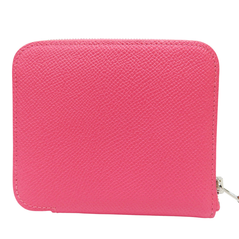 杜鵑粉 Epsom牛皮 Silk in Compact 絲巾短夾 C刻【HERMES 愛馬仕】-0