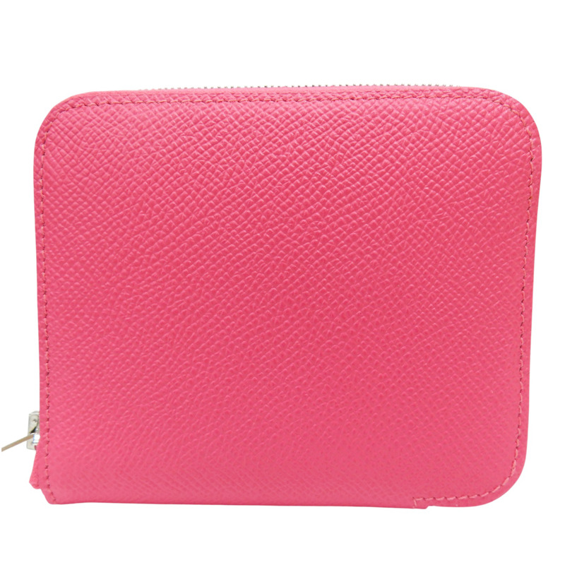 杜鵑粉 Epsom牛皮 Silk in Compact 絲巾短夾 C刻【HERMES 愛馬仕】-1