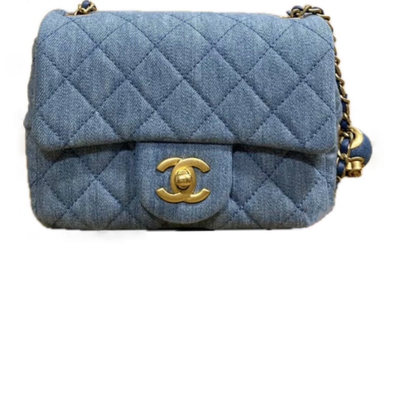 chanel 牛仔 方胖 金球 經典款 保值-0
