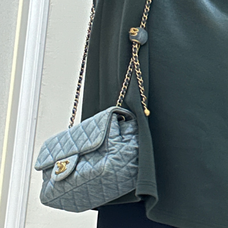 chanel 牛仔 方胖 金球 經典款 保值-14
