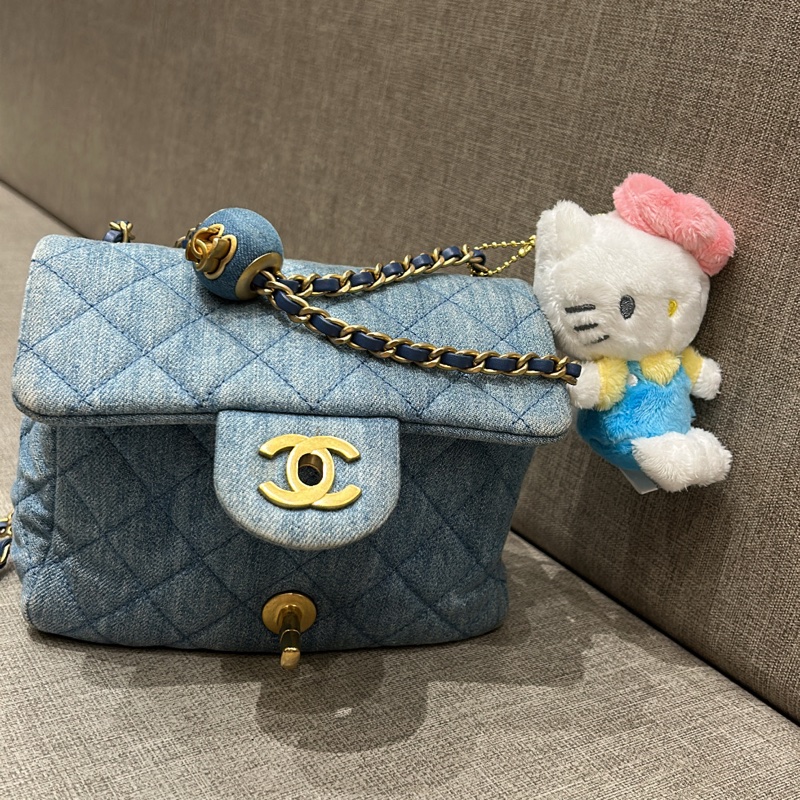 chanel 牛仔 方胖 金球 經典款 保值-5