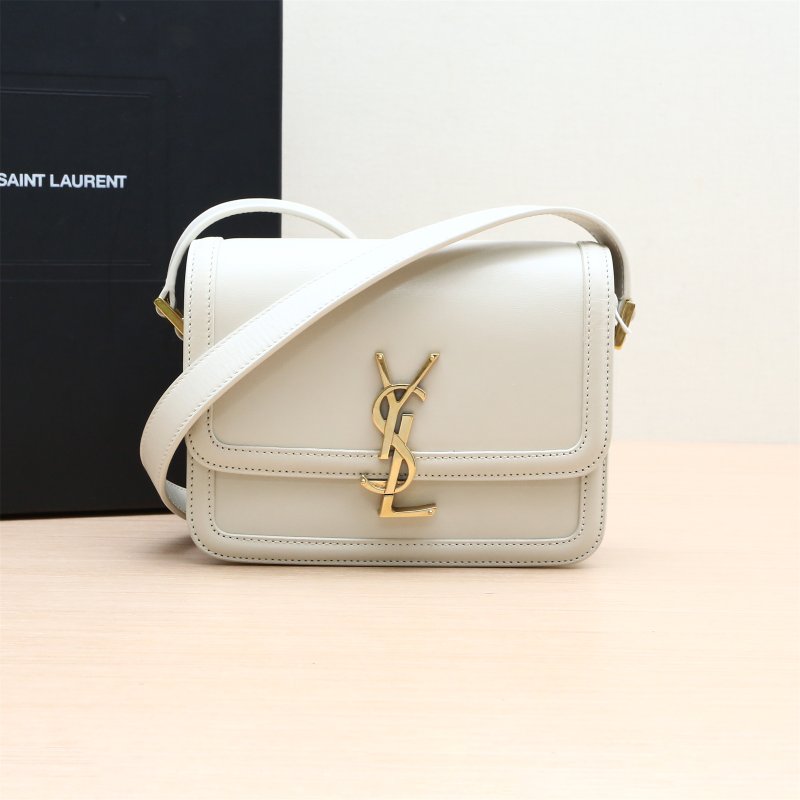 SAINT LAURENT SolferinoBox小號19灰色牛皮肩背包-0