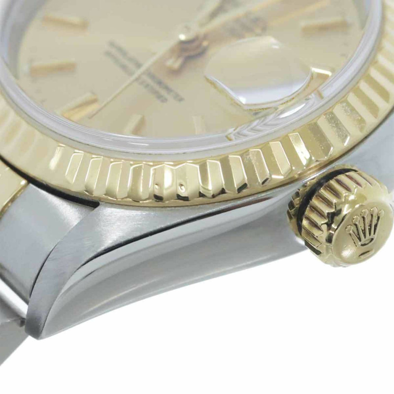 勞力士 Datejust 雙色腕錶,69173,U 編號,女士,香檳色,18K 黃金,自動,-6
