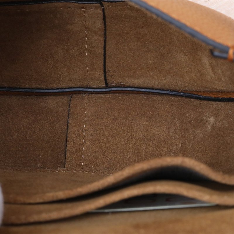 LOEWE Gate馬鞍斜跨包小號金棕色牛皮肩背包-3