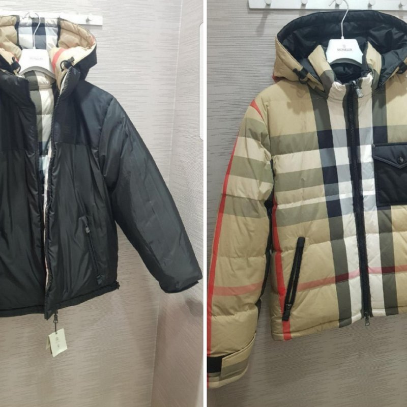 💎Han's house精品服飾💎Burberry 格紋 連帽可拆 防水 羽絨外套 雙面穿 現貨 XS ~ M 原價69000-7