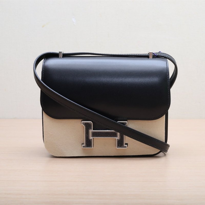 HERMES Constance康康1989黑色Box皮B刻無肩背包-1