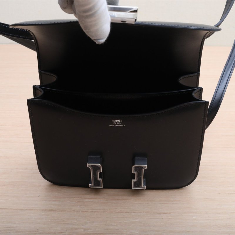 HERMES Constance康康1989黑色Box皮B刻無肩背包-3