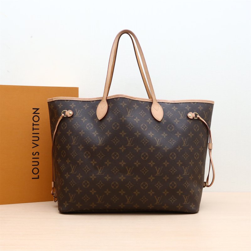 LOUIS VUITTON Neverfull大號39配子袋米色內裏老花PVC肩背包-0