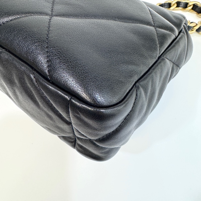 CHANEL黑金油蠟羊皮19包小號 26CM AS1160-12