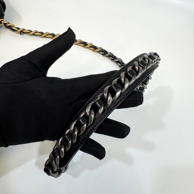 CHANEL黑金油蠟羊皮19包小號 26CM AS1160-24