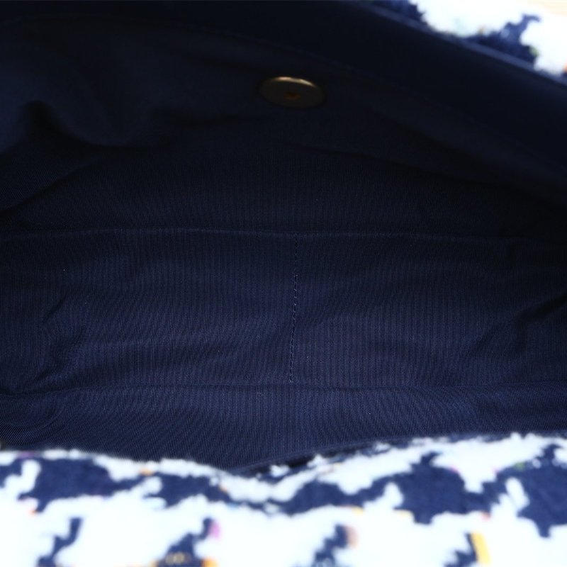 CHANEL 19BAG口蓋包中號30拼色毛呢30開金扣肩背包-3