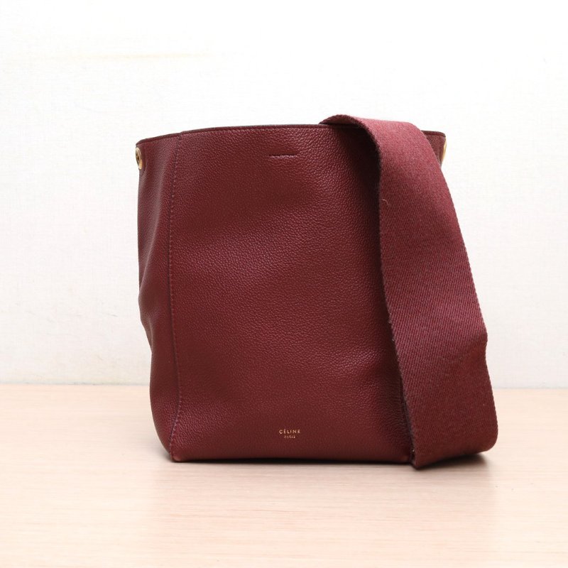 CELINE SangleBucket水桶包小號紅色牛皮肩背包-1