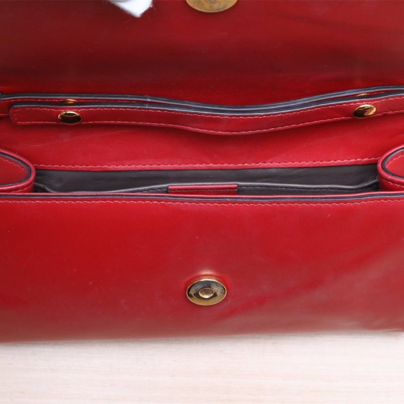 GUCCI Zumi手提鏈條包小號24紅色牛皮肩背包-2