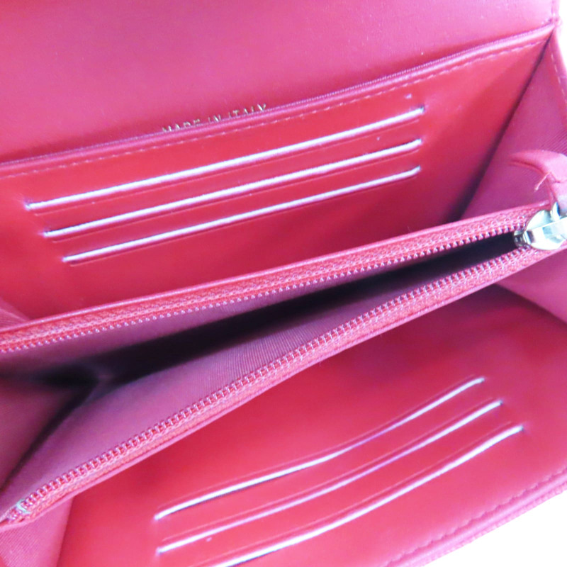 紅色 牛皮 扣式 中夾【CHANEL 香奈兒】 A84447-5