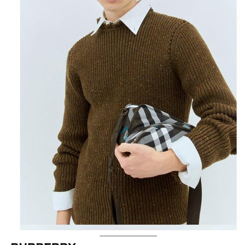 💎Han's house精品服飾💎burberry 格紋 尼龍 防水 側背包 現貨 原價44000-4