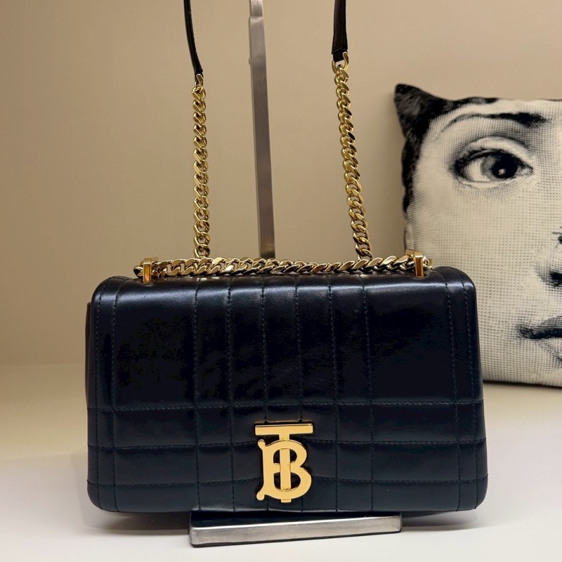 BURBERRY 黑色TB金標Lola包-0