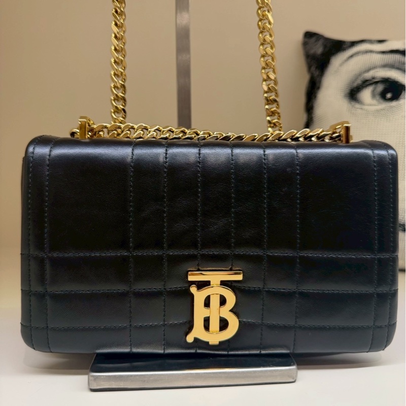 BURBERRY 黑色TB金標Lola包-1
