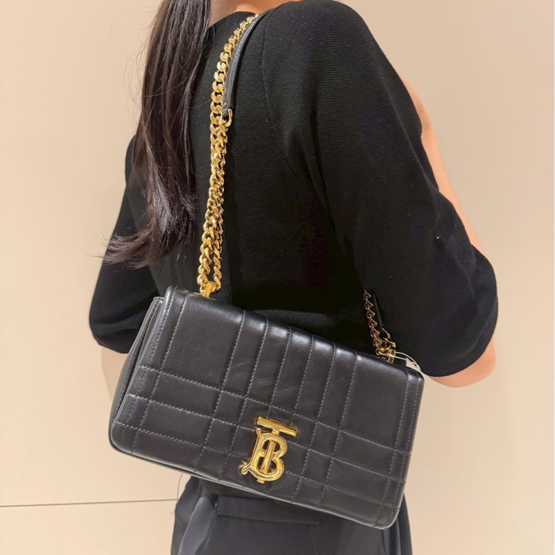 BURBERRY 黑色TB金標Lola包-18