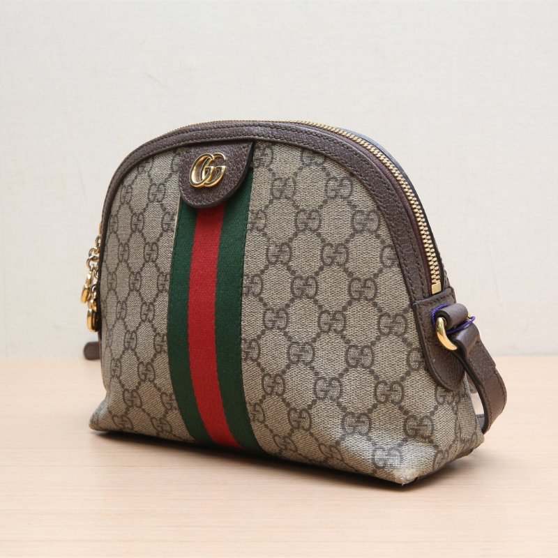 GUCCI Ophidia貝殼包小號23.5烏木色PVC肩背包-4