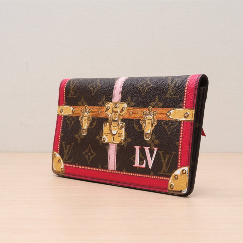 LOUIS VUITTON 美少女鏈條錢包老花印花PVC肩背包-3
