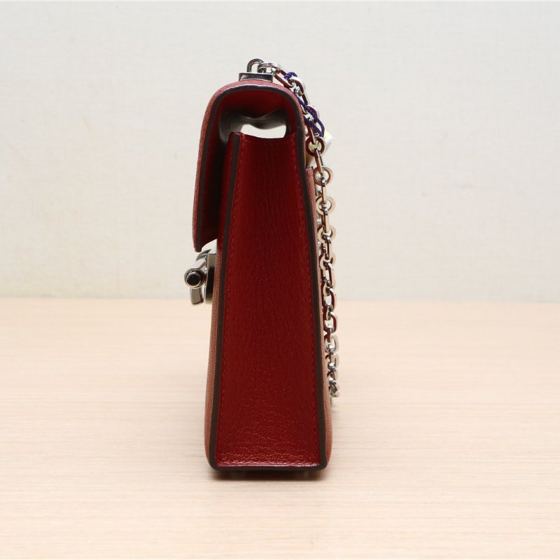 HERMES Verrou手槍包插銷包17Q5國旗紅Chevre山羊皮C刻銀扣肩背包-4