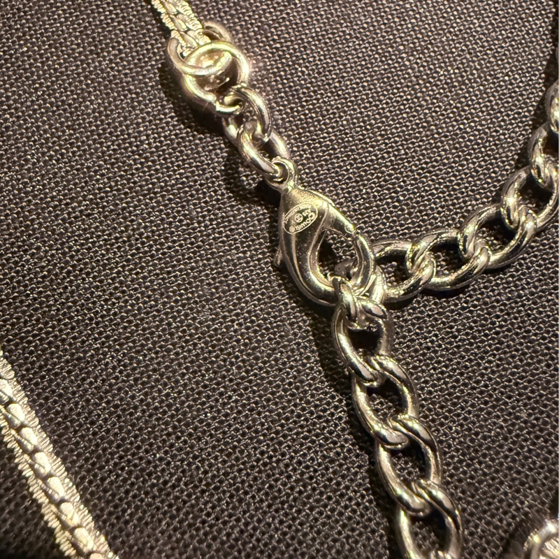 全新正品CHANEL 銀色7花 logo項鏈-4