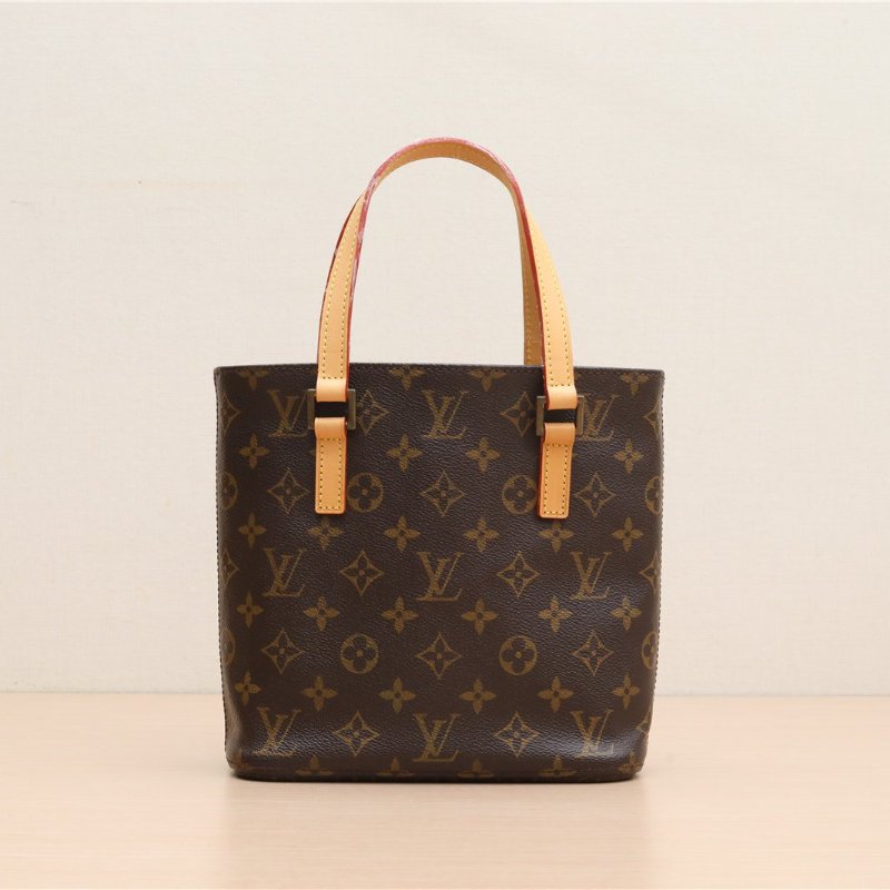 LOUIS VUITTON 中古薇薇安小號老花PVC配皮後換肩背包-1