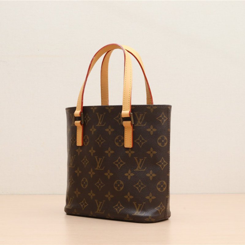 LOUIS VUITTON 中古薇薇安小號老花PVC配皮後換肩背包-3