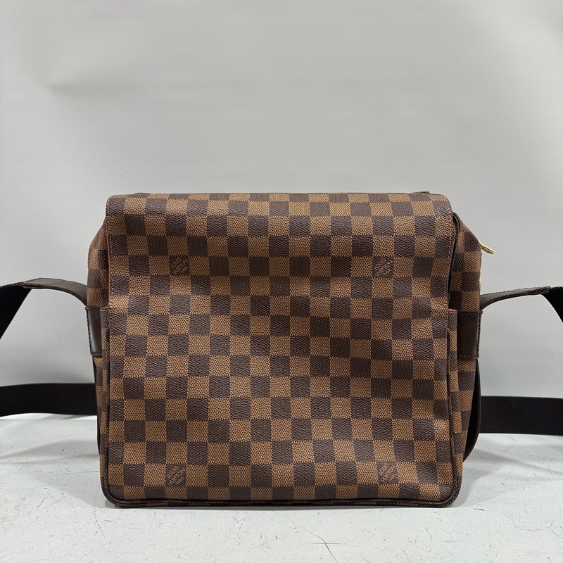 LV N45255 咖棋盤格拉鏈上蓋斜背包 豆腐包-0