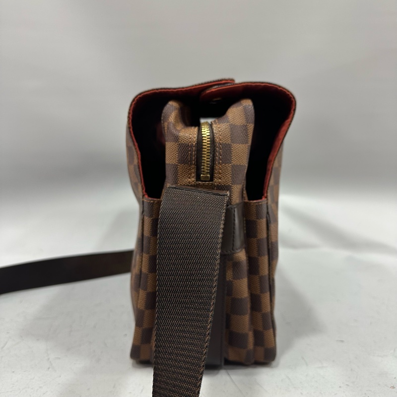 LV N45255 咖棋盤格拉鏈上蓋斜背包 豆腐包-2