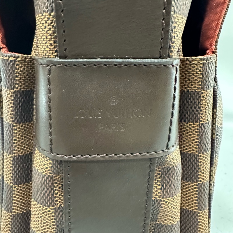 LV N45255 咖棋盤格拉鏈上蓋斜背包 豆腐包-4