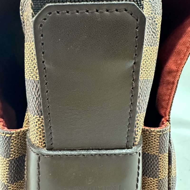 LV N45255 咖棋盤格拉鏈上蓋斜背包 豆腐包-5