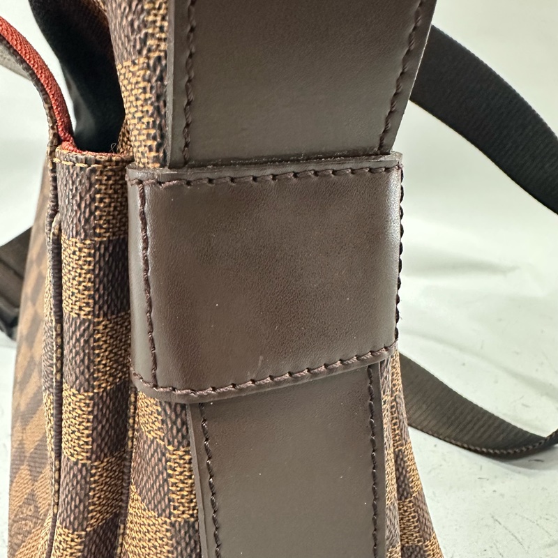 LV N45255 咖棋盤格拉鏈上蓋斜背包 豆腐包-8