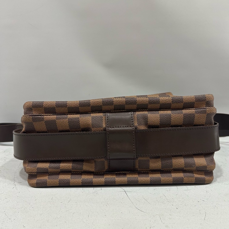 LV N45255 咖棋盤格拉鏈上蓋斜背包 豆腐包-14