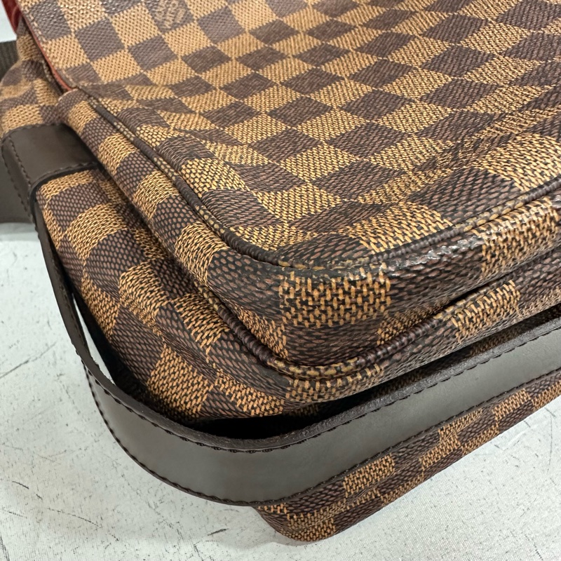 LV N45255 咖棋盤格拉鏈上蓋斜背包 豆腐包-17