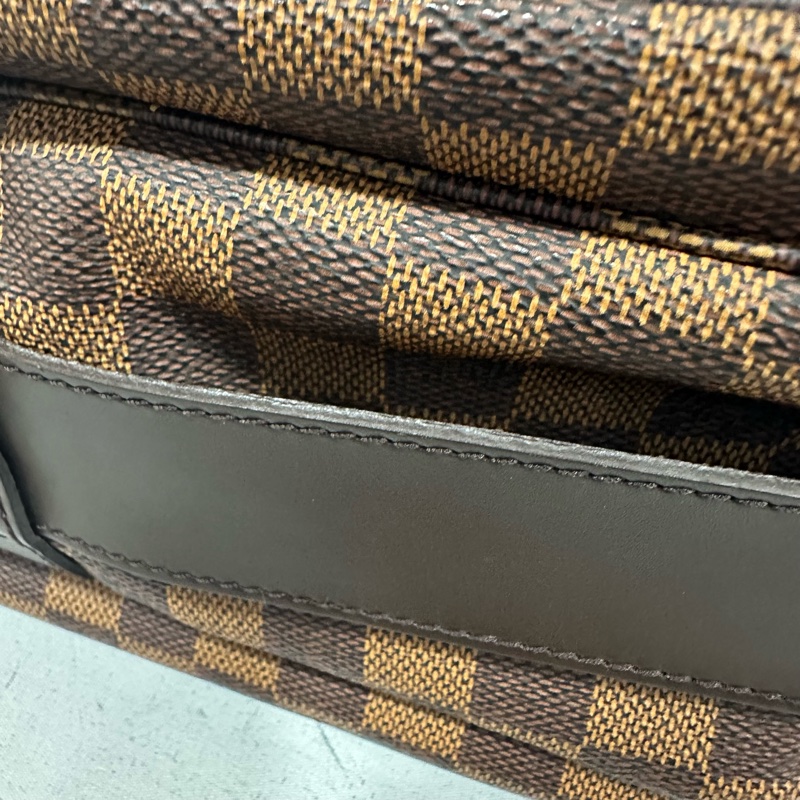 LV N45255 咖棋盤格拉鏈上蓋斜背包 豆腐包-20