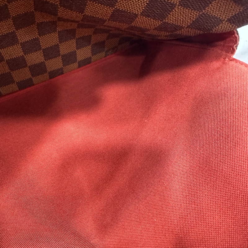 LV N45255 咖棋盤格拉鏈上蓋斜背包 豆腐包-32