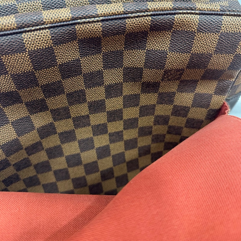 LV N45255 咖棋盤格拉鏈上蓋斜背包 豆腐包-36