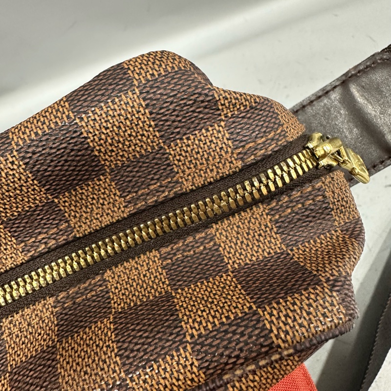 LV N45255 咖棋盤格拉鏈上蓋斜背包 豆腐包-38