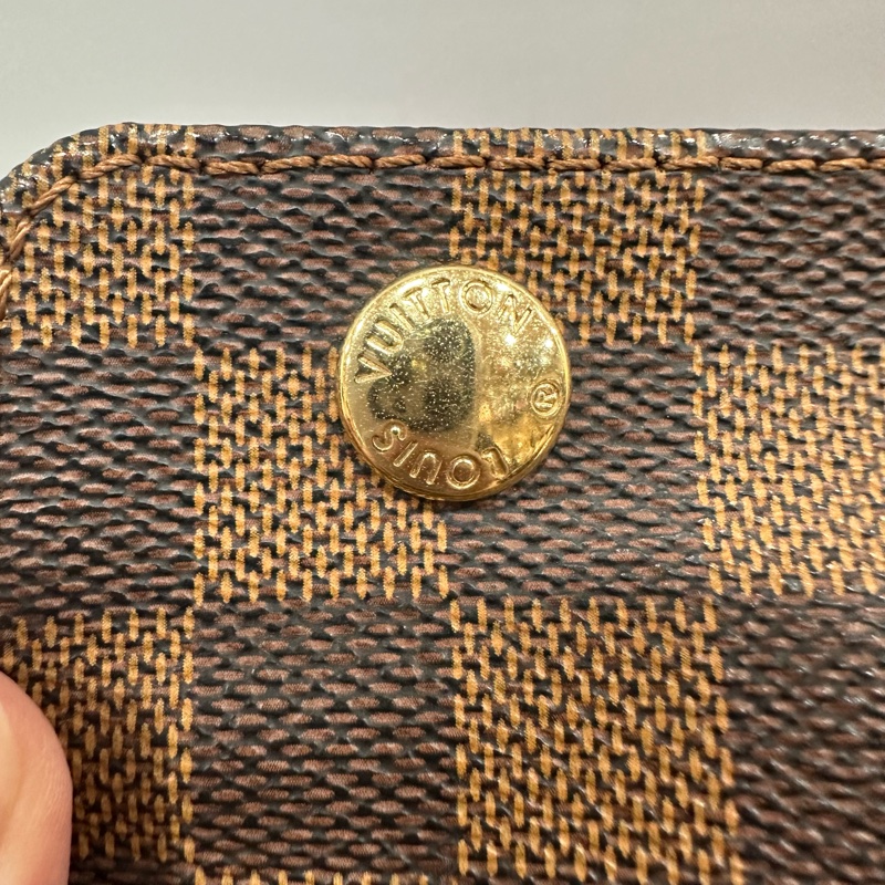 LV N45255 咖棋盤格拉鏈上蓋斜背包 豆腐包-41