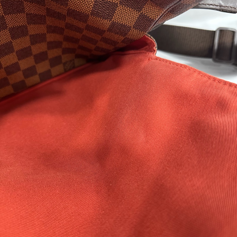 LV N45255 咖棋盤格拉鏈上蓋斜背包 豆腐包-46