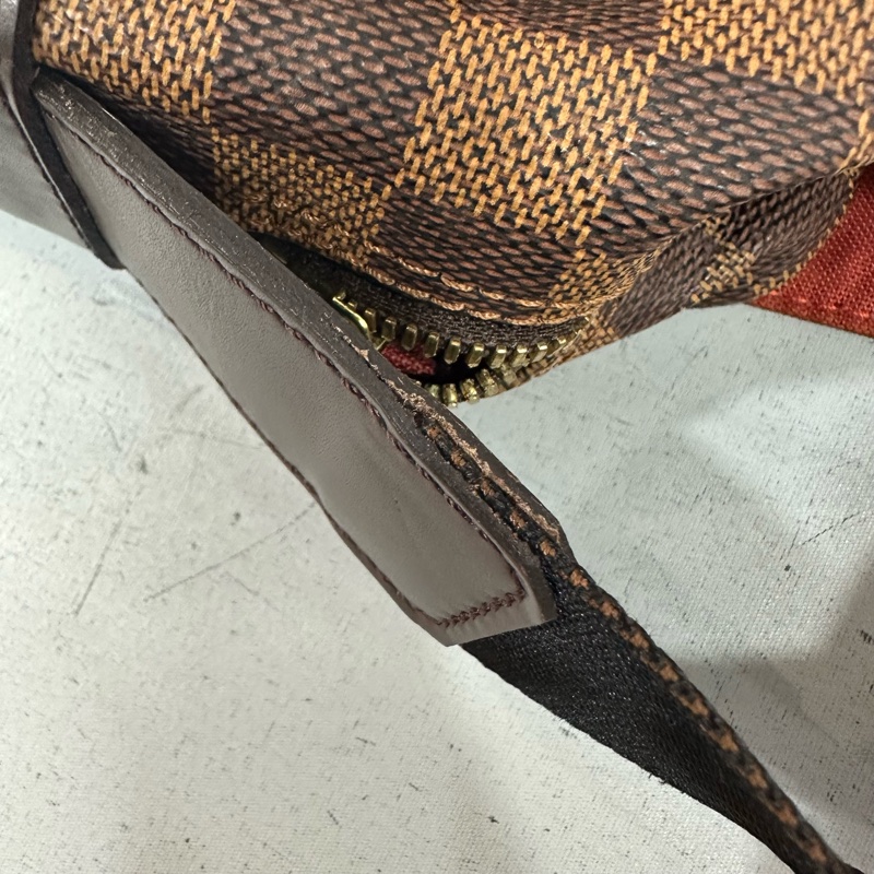 LV N45255 咖棋盤格拉鏈上蓋斜背包 豆腐包-67