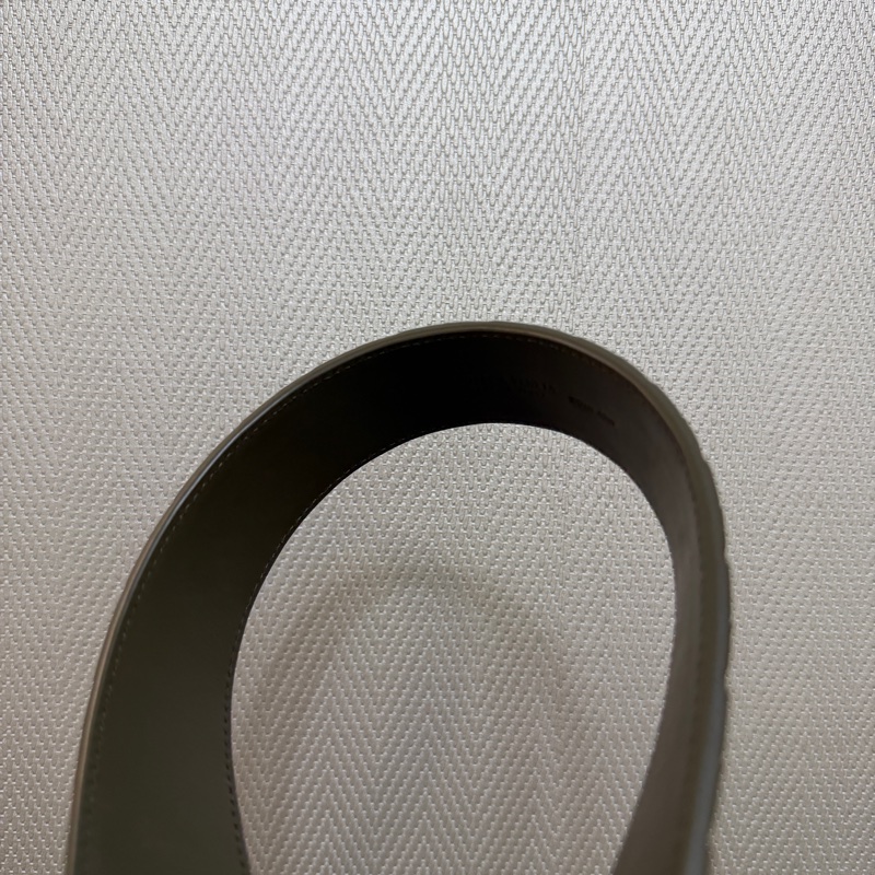 BV 軍綠色牛皮銀釦編織皮帶-7